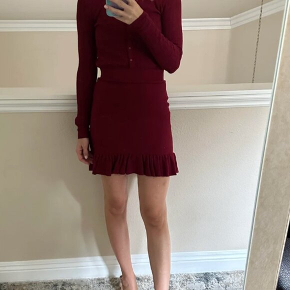 Sezane wine maroon red Diana dress size small euc gorgeous piece - Picture 3 of 3
